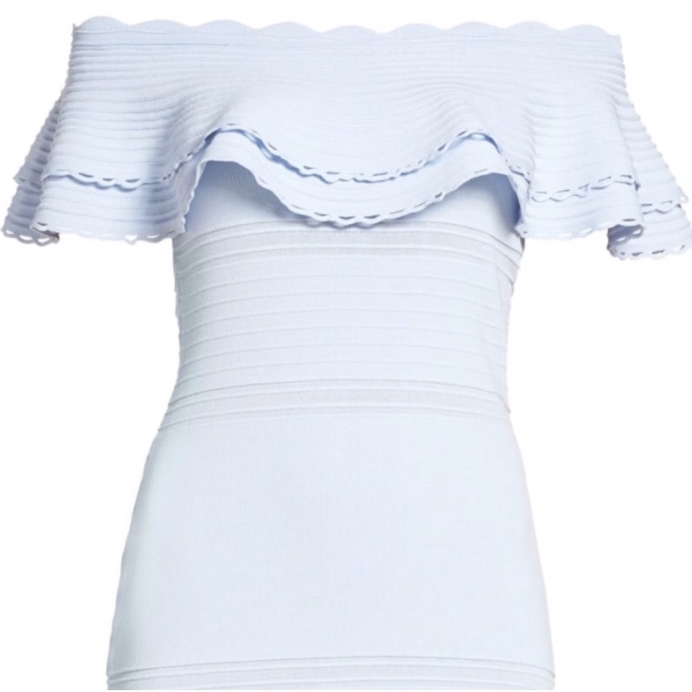 Eliza J Ruffed Off The Shoulder Ruffle Dress L - Picture 3 of 8